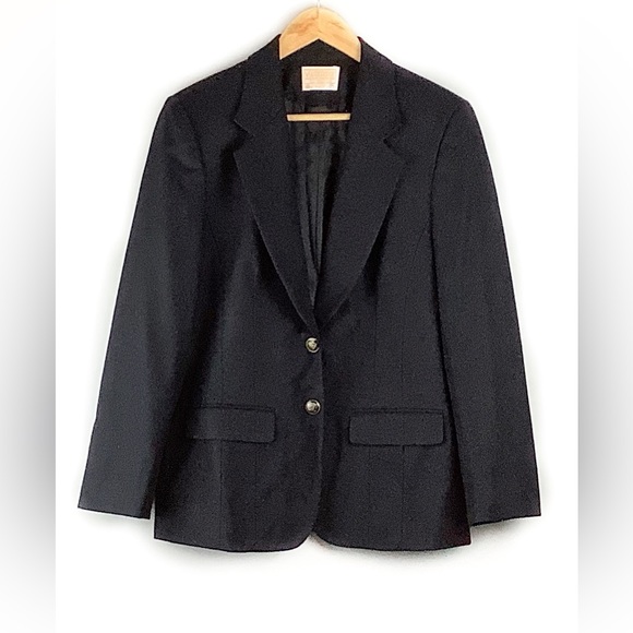 Pendleton Virgin Wool Black Two Button Blazer Size 8 - Picture 1 of 5